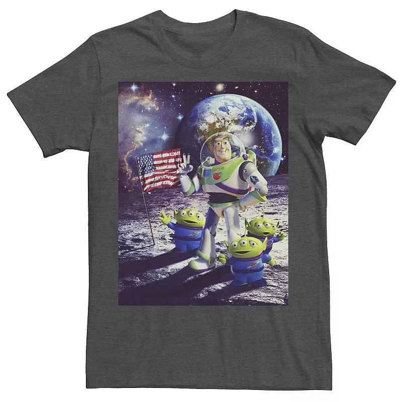 Big & Tall Disney / Pixar Toy Story Buzz and Aliens On The Moon Photo Tee, Men's, Size: 3XL Tall, Grey Heather Product Image