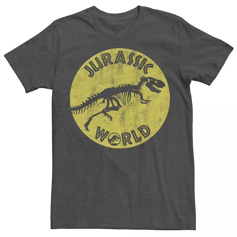 Men's Jurassic World Distressed Fossil Logo Tee, Size: XL, Grey Product Image