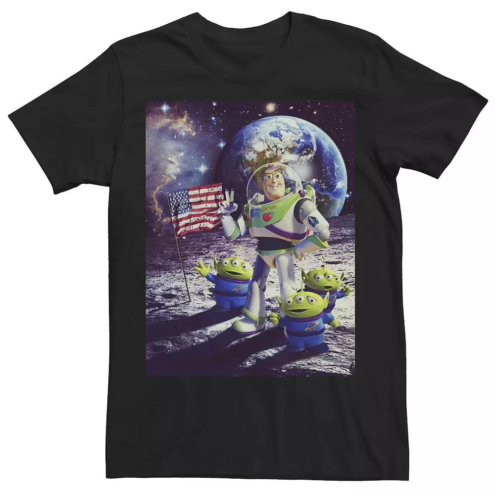 Big & Tall Disney / Pixar Toy Story Buzz and Aliens On The Moon Photo Tee, Men's, Size: 3XL Tall, Grey Heather Product Image