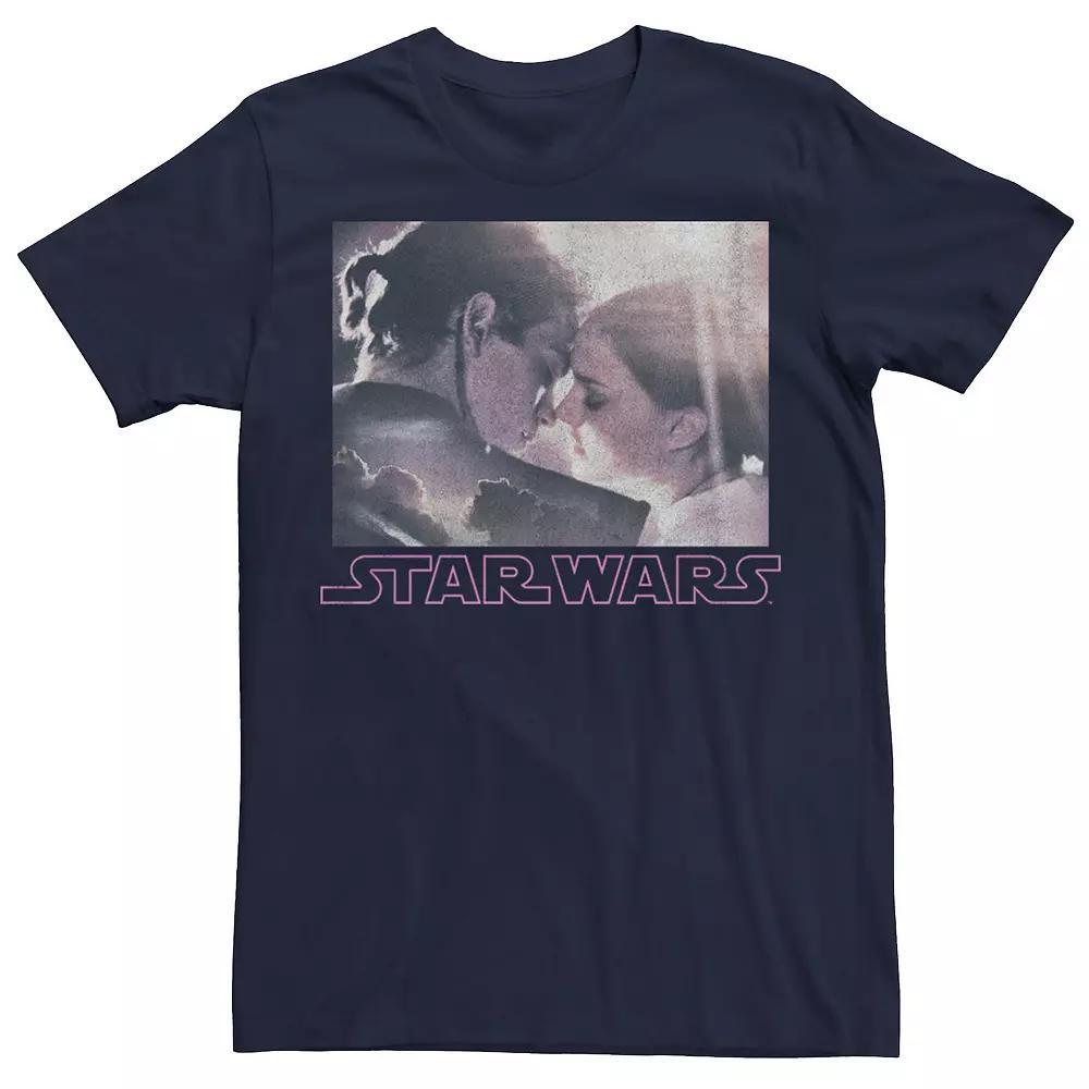 Men's Star Wars Padme & Anakin Kiss Portrait Tee, Size: Medium, Blue Product Image