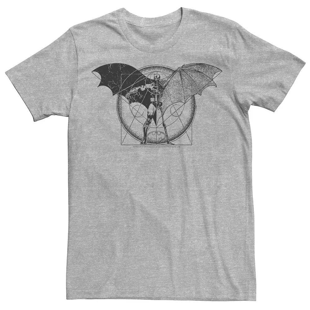 Men's DC Comics Batman Half Skeleton Sketched Poster Tee, Size: Medium, Athletic Grey Product Image
