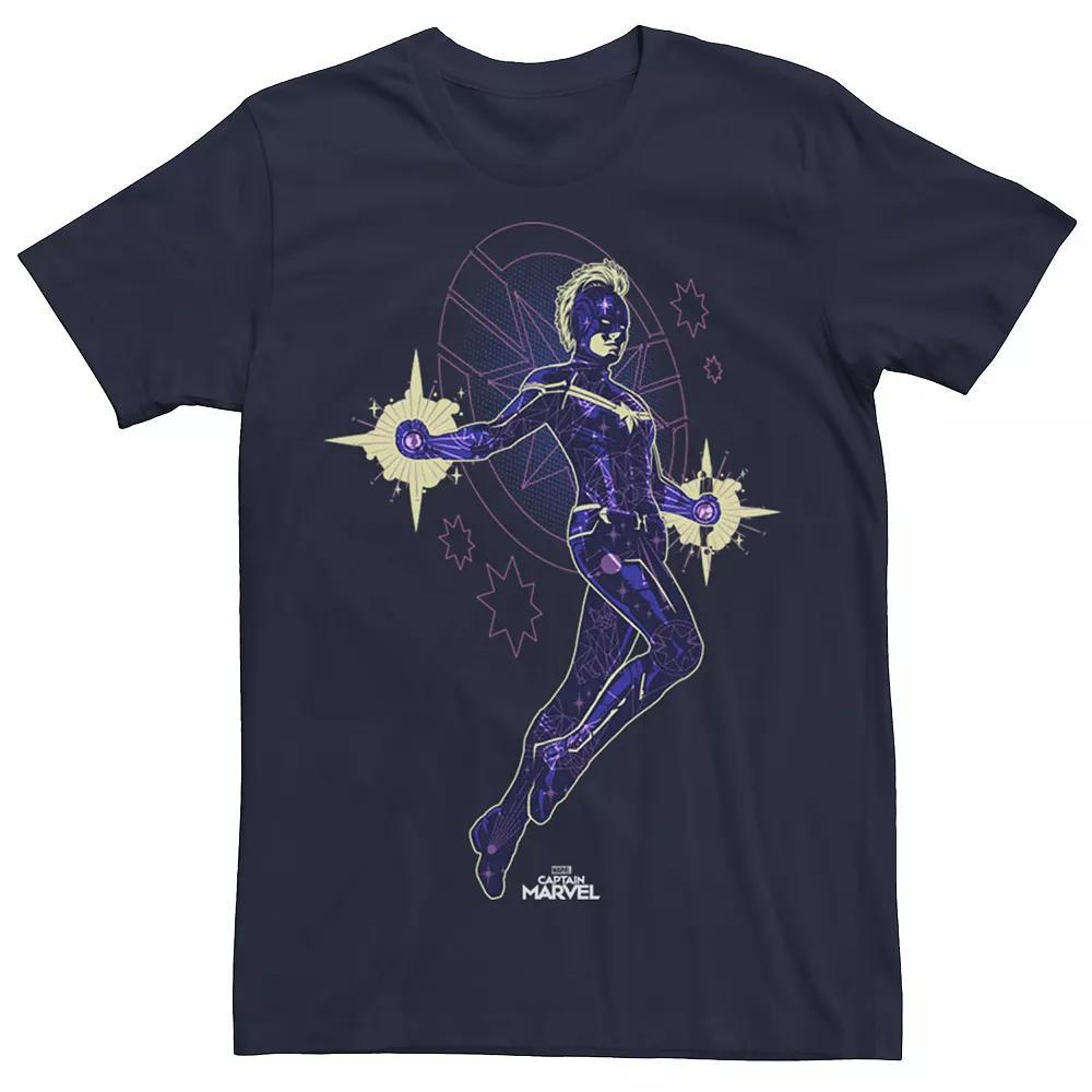 Men's Marvel Captain Marvel Purple Hue Portrait Graphic Tee, Size: 3XL, Blue Product Image