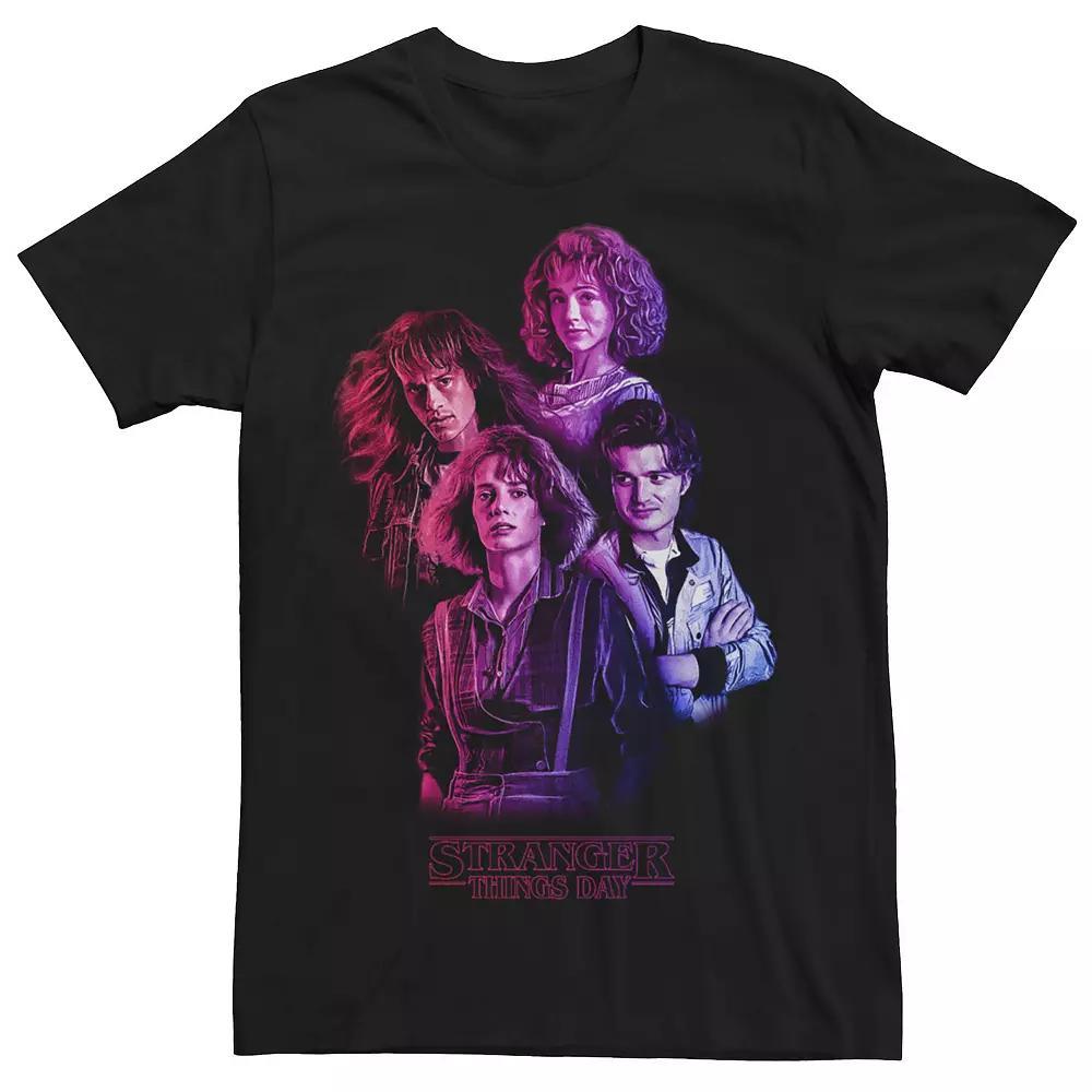 Men's Stranger Things Gradient Group Tee, Size: XXL, Black Product Image