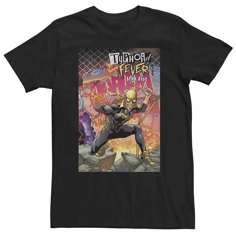 Big & Tall Marvel Typhoid Fever Iron Fist Comic Cover Tee, Men's, Size: 5XL, Black Product Image