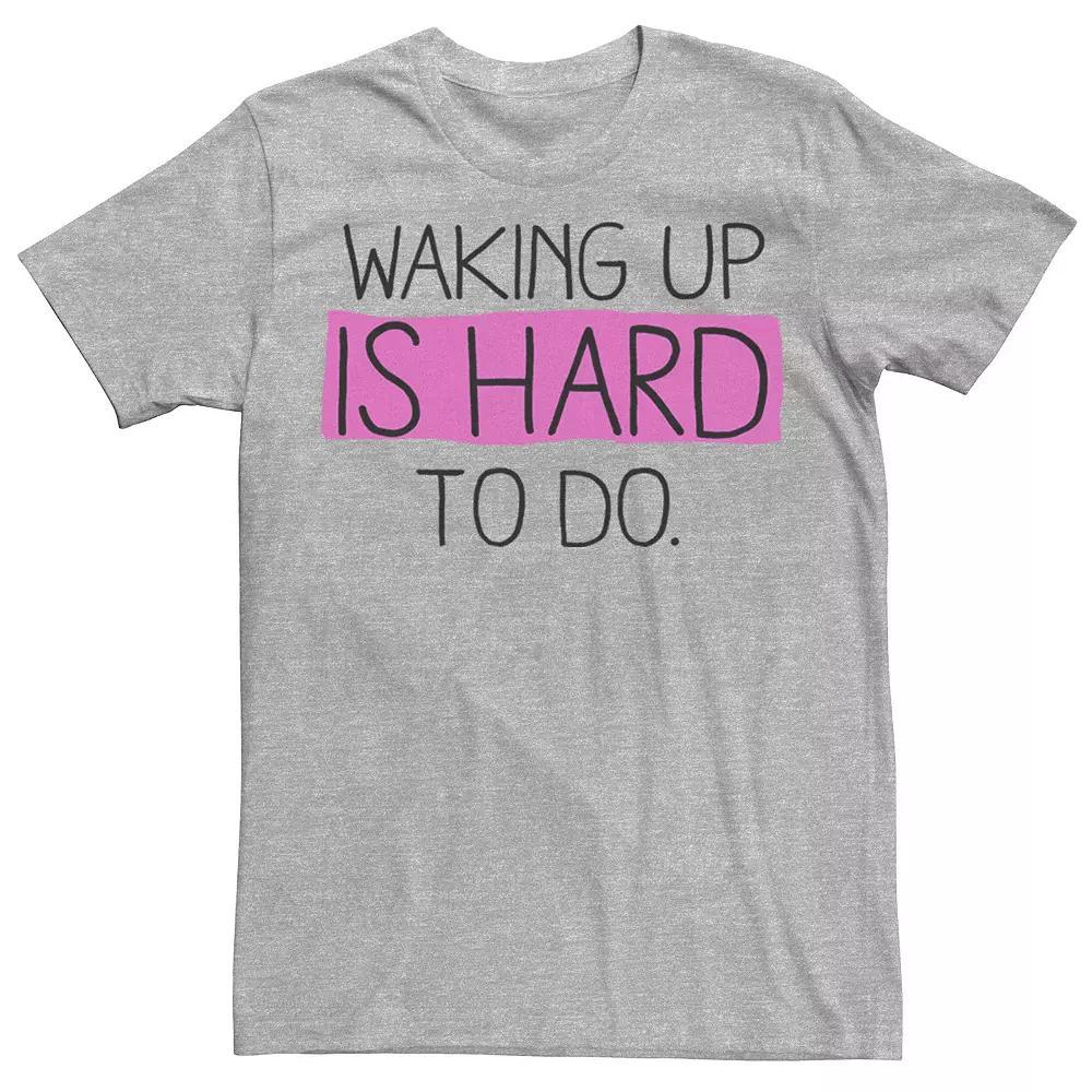 Men's Waking Up is Hard To Do Highlighted Text Graphic Tee, Size: XL, Athletic Grey Product Image