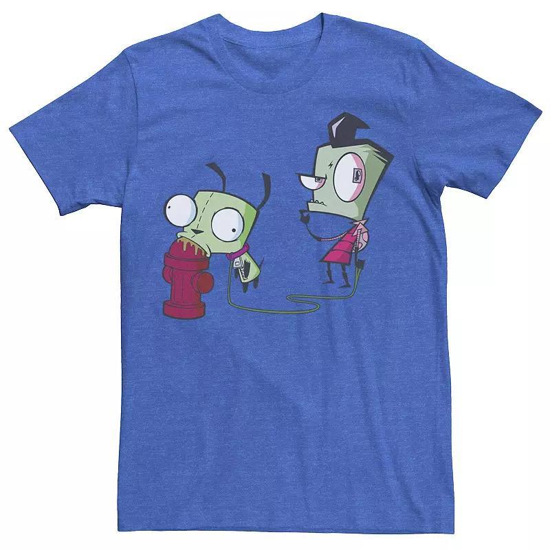 Mens Nickelodeon Invader Zim Walking Gir Fire Hydrant Portrait Graphic Tee Kelly Grey Product Image