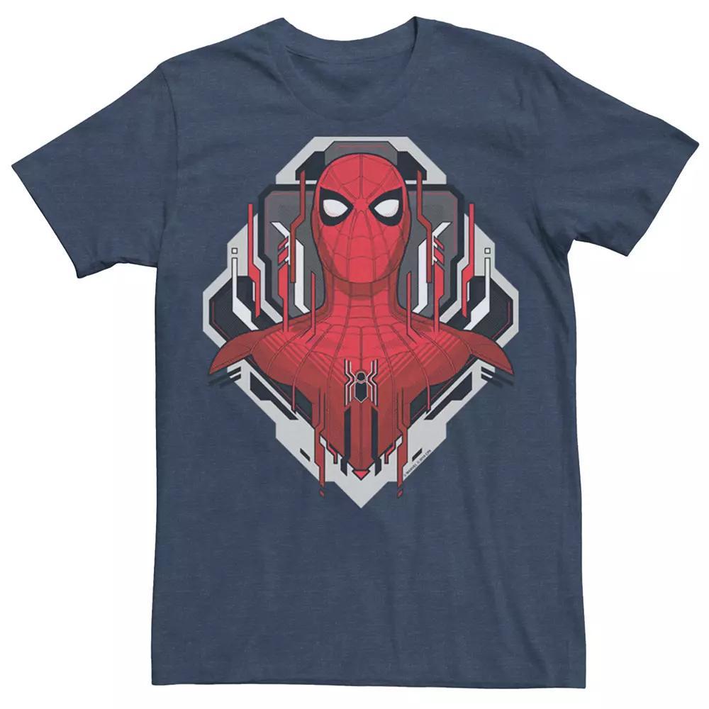 Men's Marvel Spider-Man Cartoon Tee, Size: Medium, Navy Grey Product Image
