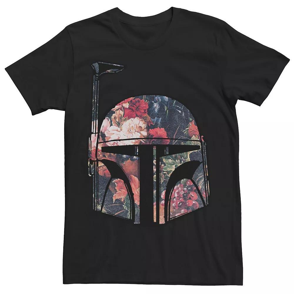 Men's Star Wars Boba Fett Floral Helmet Tee, Size: Medium, Black Product Image