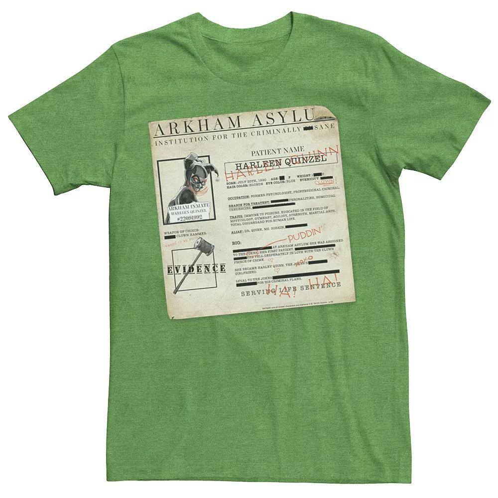 Men's Batman Harley Quinn Akham Asylum Records Tee, Size: XXL, Grey Product Image