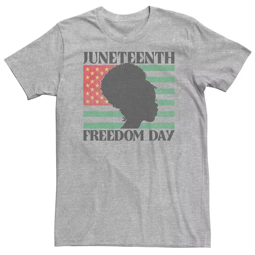 Big & Tall Americana Juneteenth Freedom Day Flag Silhouette Tee, Men's, Size: 4XL, Athletic Grey Product Image