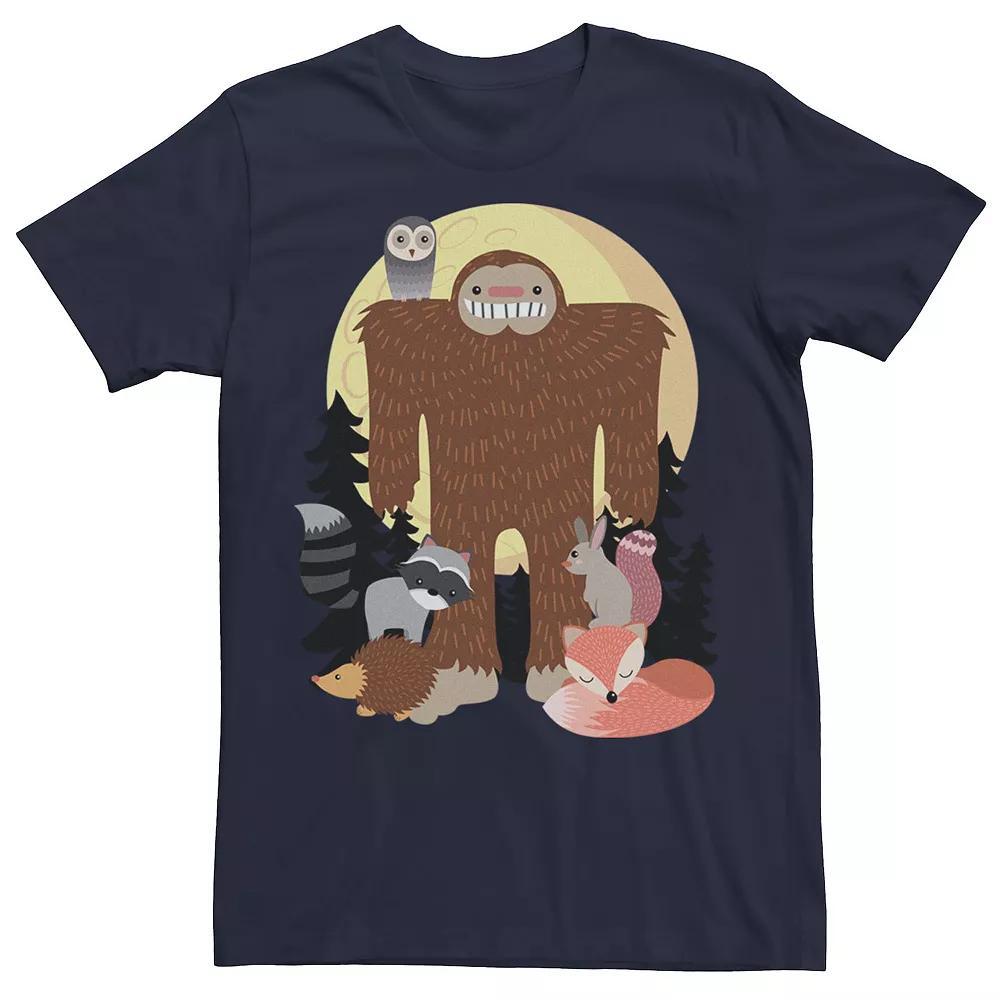 Men's Sasquatch With Woodland Creatures Tee, Size: Medium, Blue Product Image