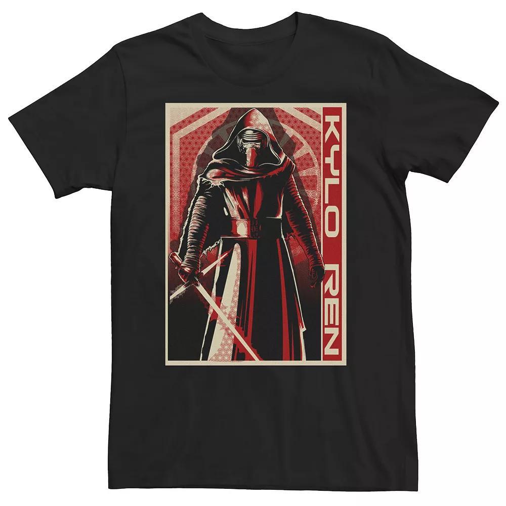 Big & Tall Star Wars The Force Awakens Kylo Ren Red Hue Portrait Tee, Men's, Size: XXL Tall, Black Product Image