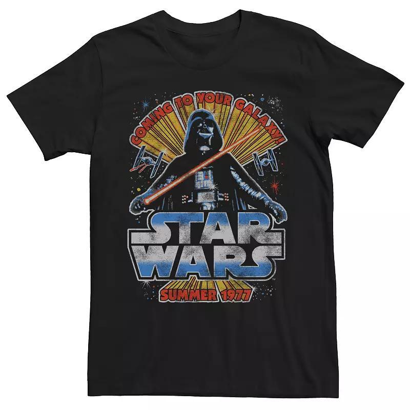Men's Star Wars Darth Vader Coming To Your Galaxy Retro Tee, Size: XL, Black Product Image