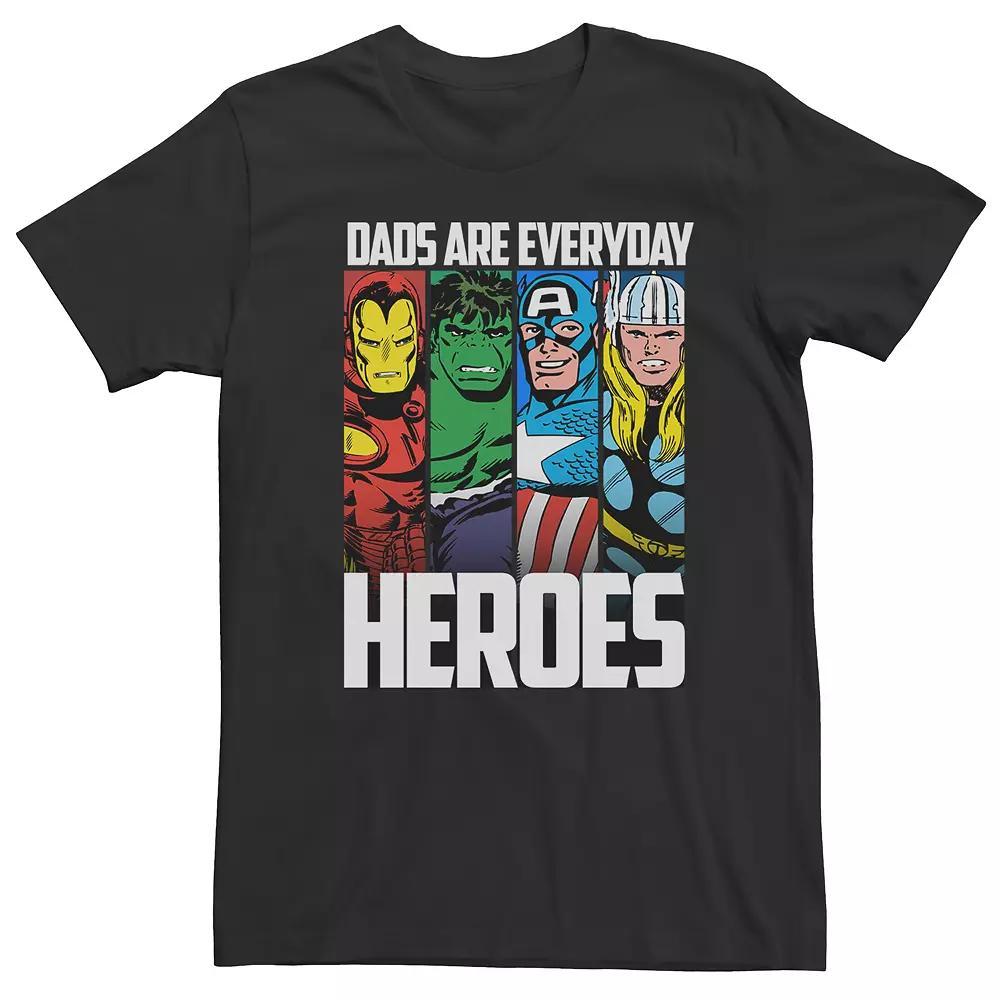 Men's Avengers "Dads Are Everyday Heroes" Tee, Size: Large, Black Product Image