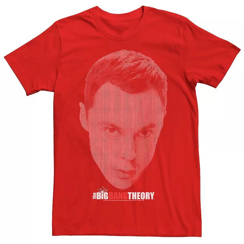 Men's The Big Bang Theory Sheldon Big Face Fade Tee, Size: Small, Red Product Image