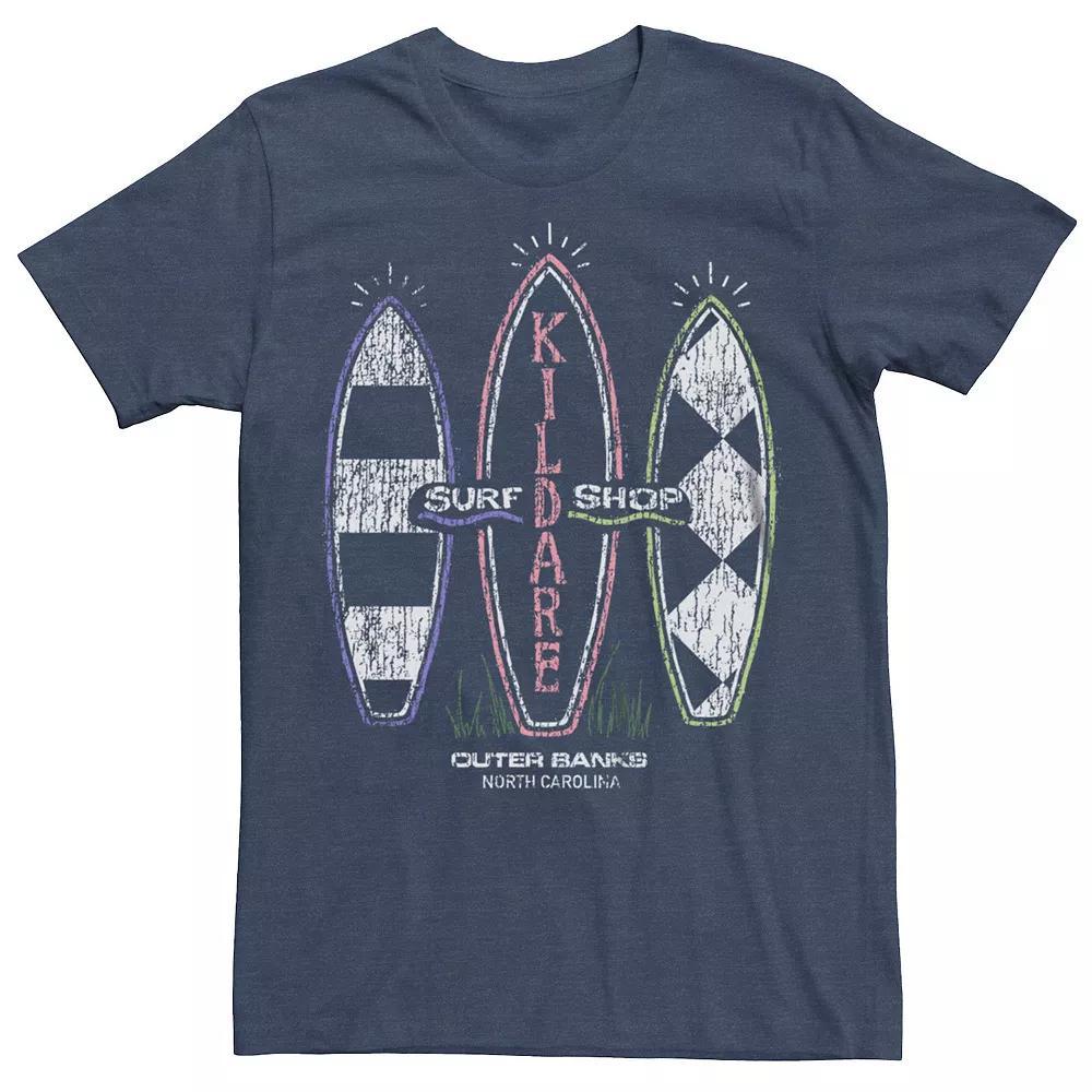 Big & Tall Outer Banks Kildare Surf Shop Distressed Logo Graphic Tee, Mens Navy Grey Product Image