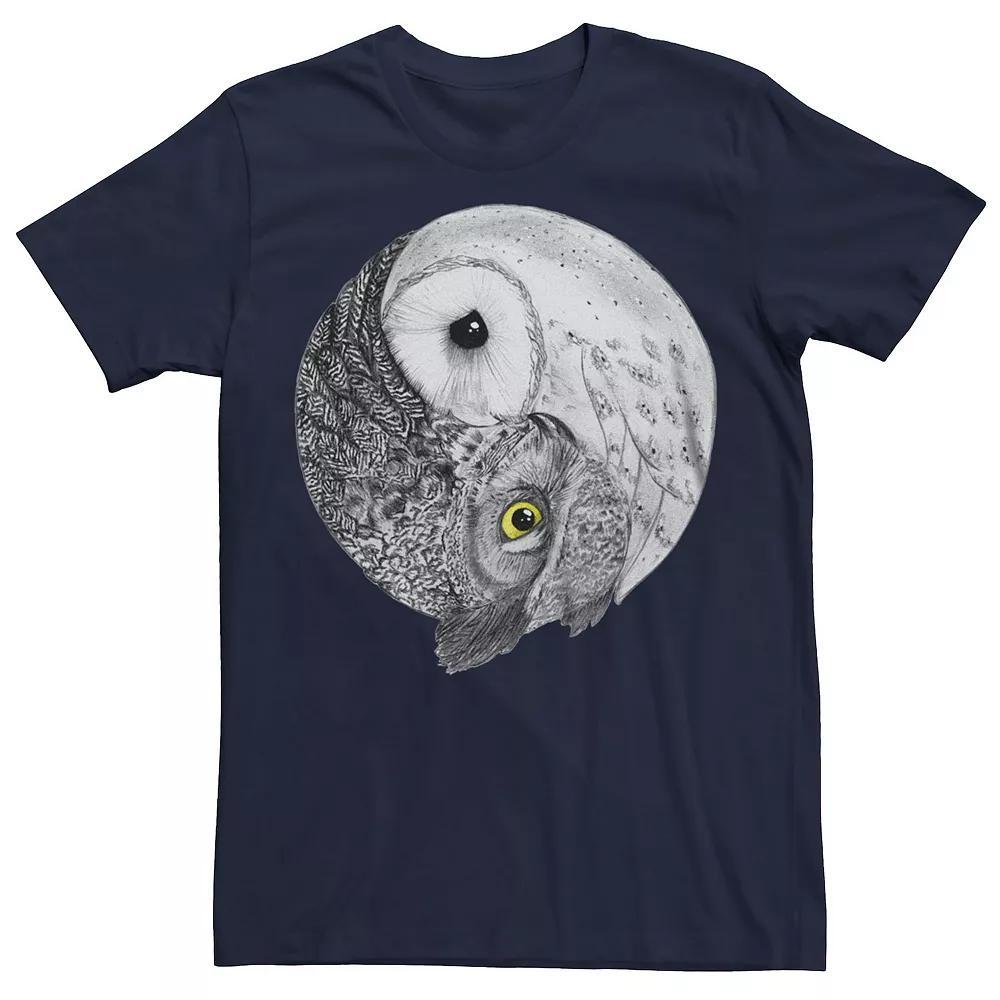 Men's Owls Yin Yang Symbol Graphic Tee, Size: Small, Red Product Image