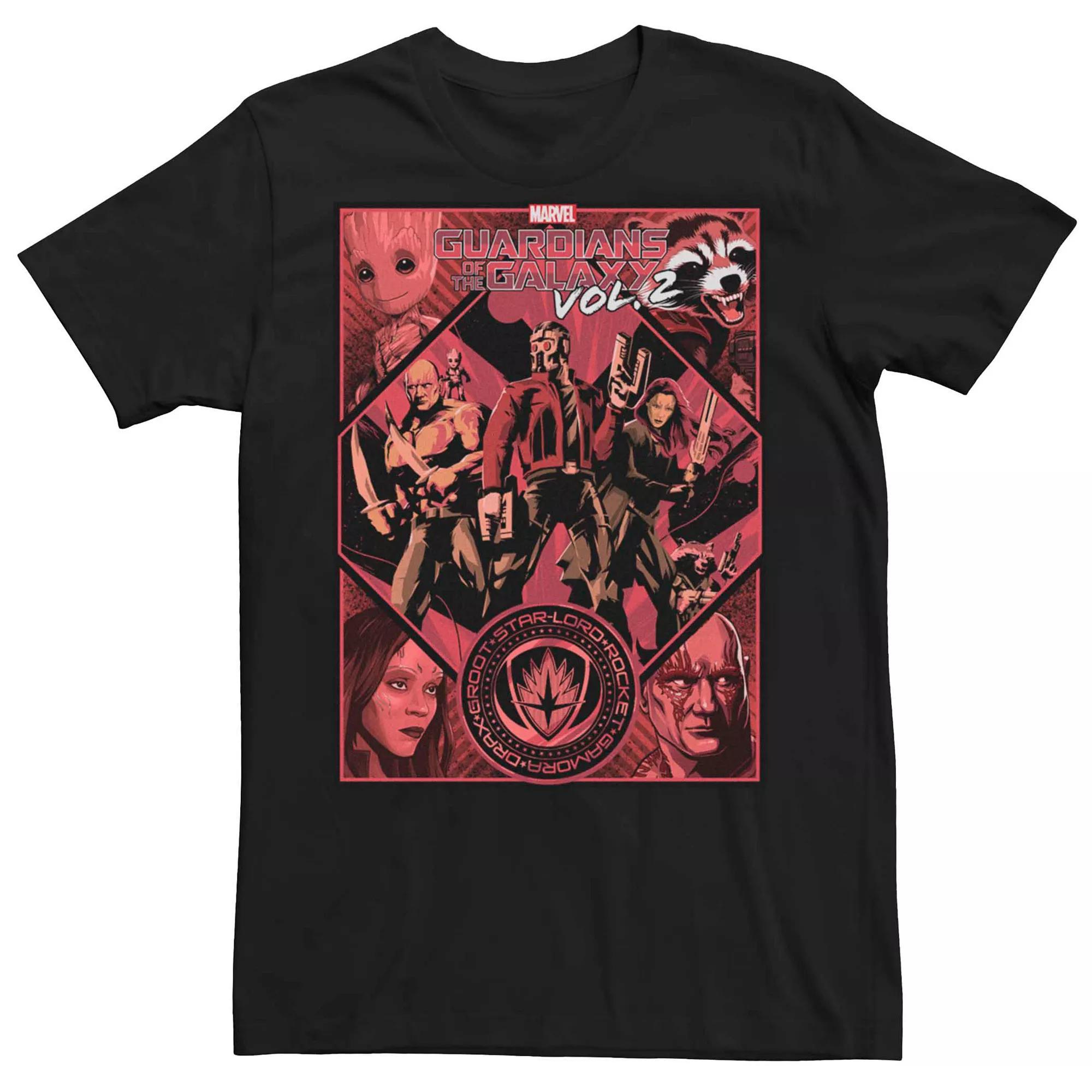 Men's Marvel "Guardians Of The Galaxy 2" Diamond Character Poster Tee, Size: XXL, Black Product Image