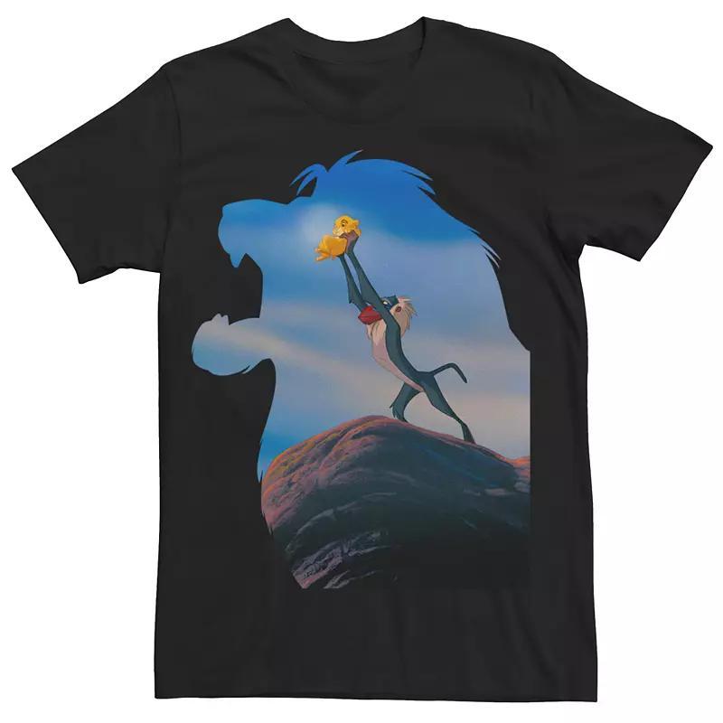 Men's Disney's The Lion King Mufasa Color Fill Rafiki Holding Simba Tee, Size: Medium, Black Product Image