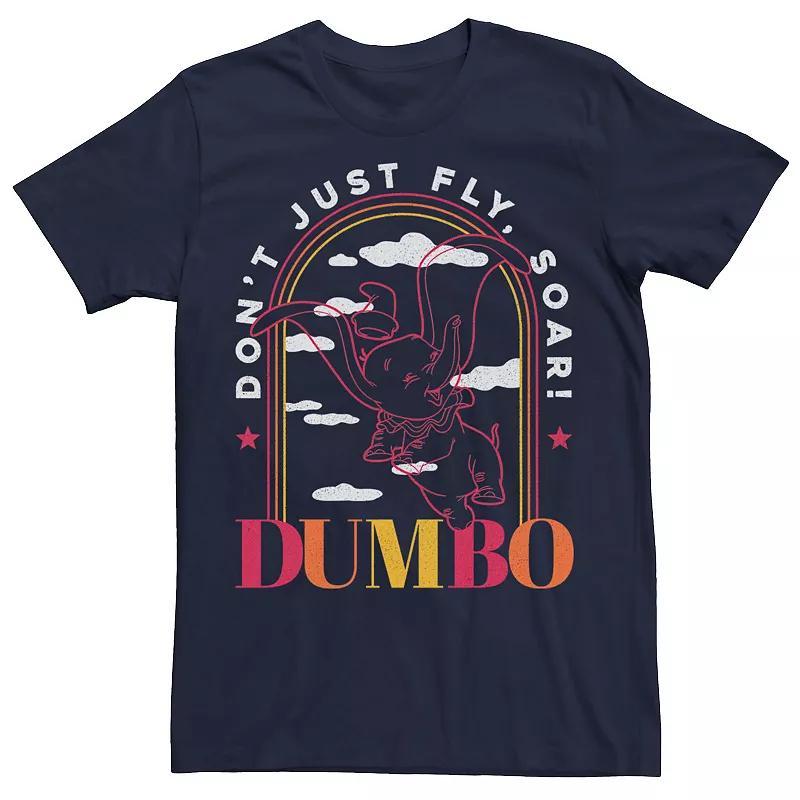 Disney's Dumbo Men's Line Art Don't Just Fly Soar Tee, Size: Medium, Blue Product Image