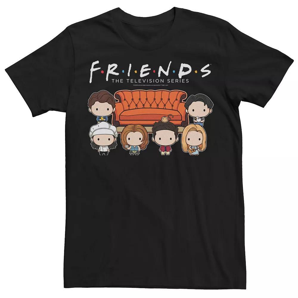 Men's Friends Group Chibi Art Tee, Size: XXL, Black Product Image