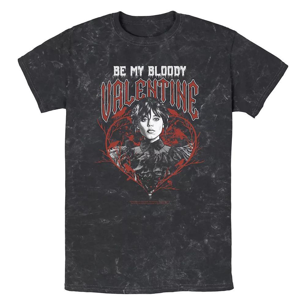 Men's Wednesday Be My Bloody Valentine Graphic Tee, Size: Small, Black Product Image