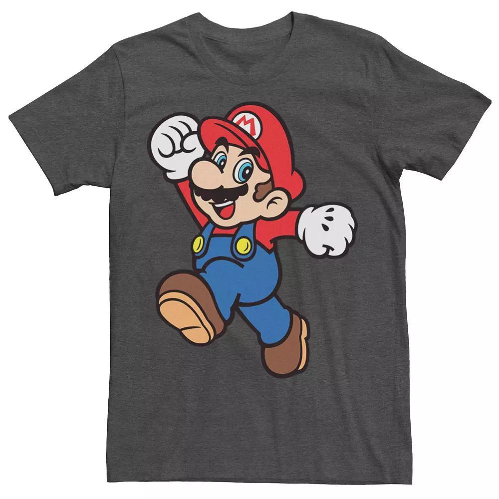 Mens Nintendo Super Mario Jump Vintage Distressed Tee Grey Heather Product Image