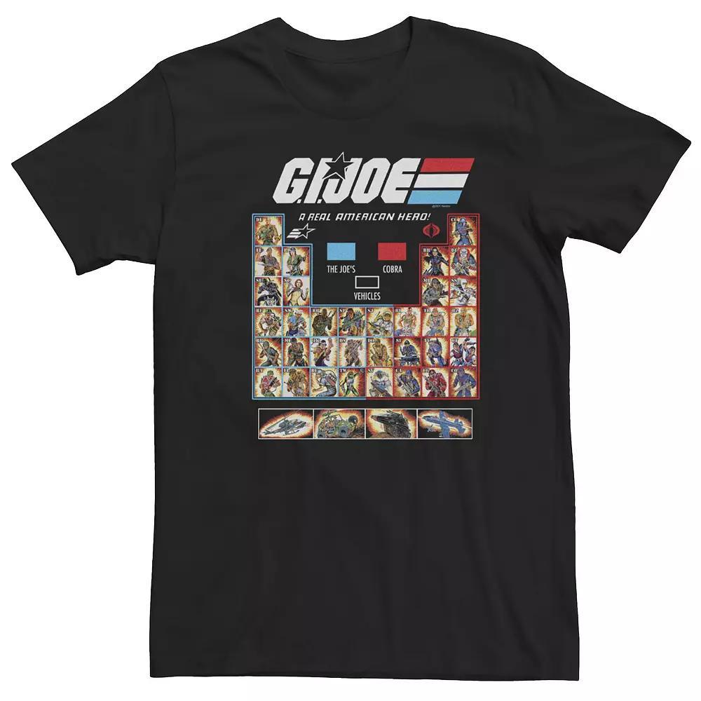 Big & Tall G.I. Joe Group Shot Periodic Roll Call Tee, Men's, Size: Large Tall, Black Product Image