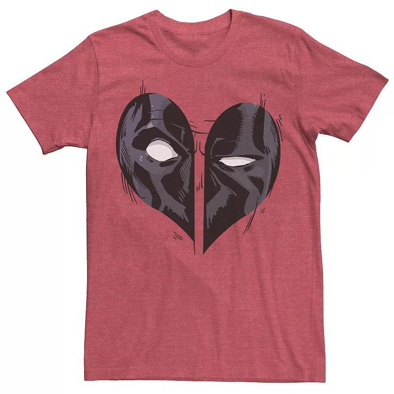 Men's Marvel Deadpool Heart  Valentine's Tee, Size: Small, Red Grey Product Image