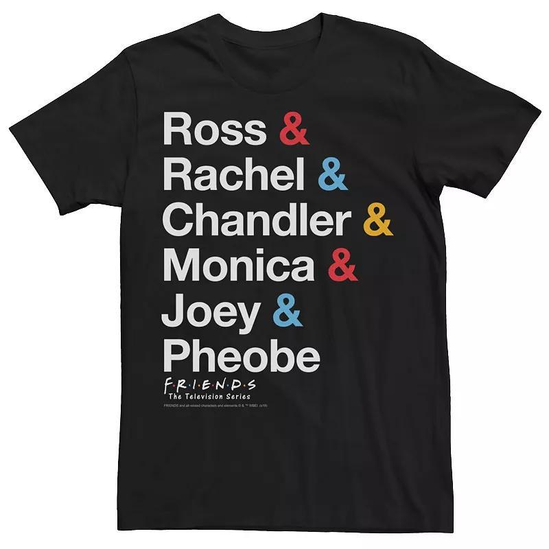 Men's Friends All The Friends Name Stack Tee, Size: XXL, Black Product Image
