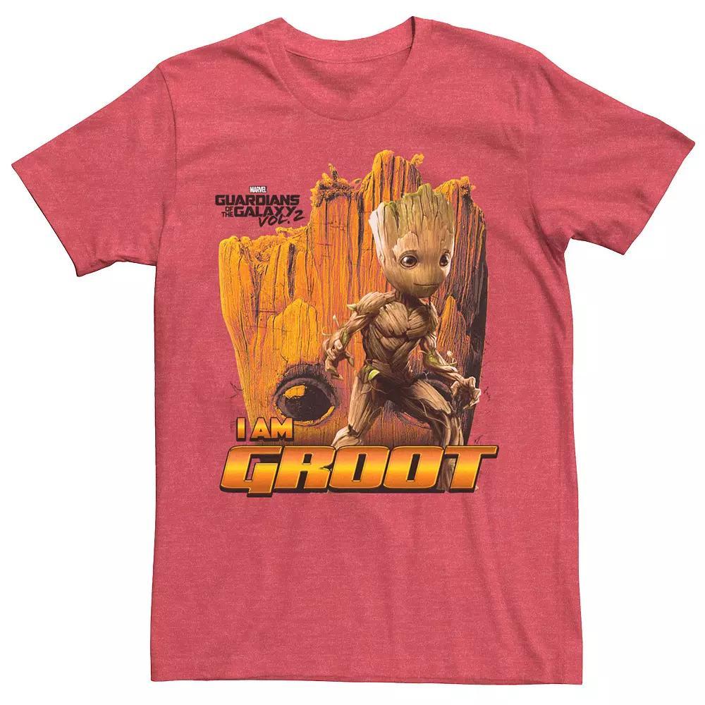 Men's Marvel I Am Groot Collage Portrait Graphic Tee, Size: Large, Red Grey Product Image