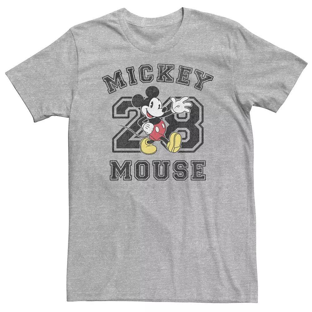 Big & Tall Disney Mickey Varsity Text #28 Portrait Tee, Men's, Size: 3XL Tall, Athletic Grey Product Image