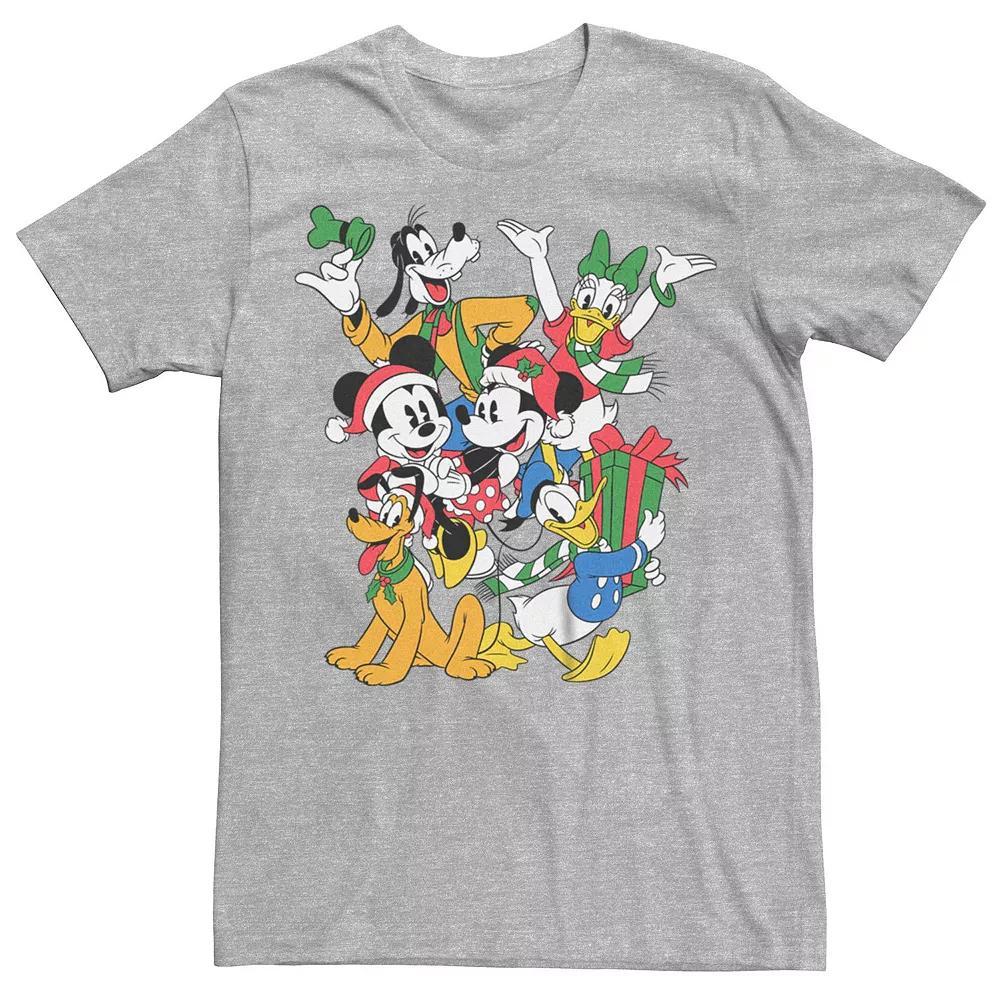 Disney's Mickey Mouse Men's And Friends Christmas Gathering Tee, Size: Small, Athletic Grey Product Image