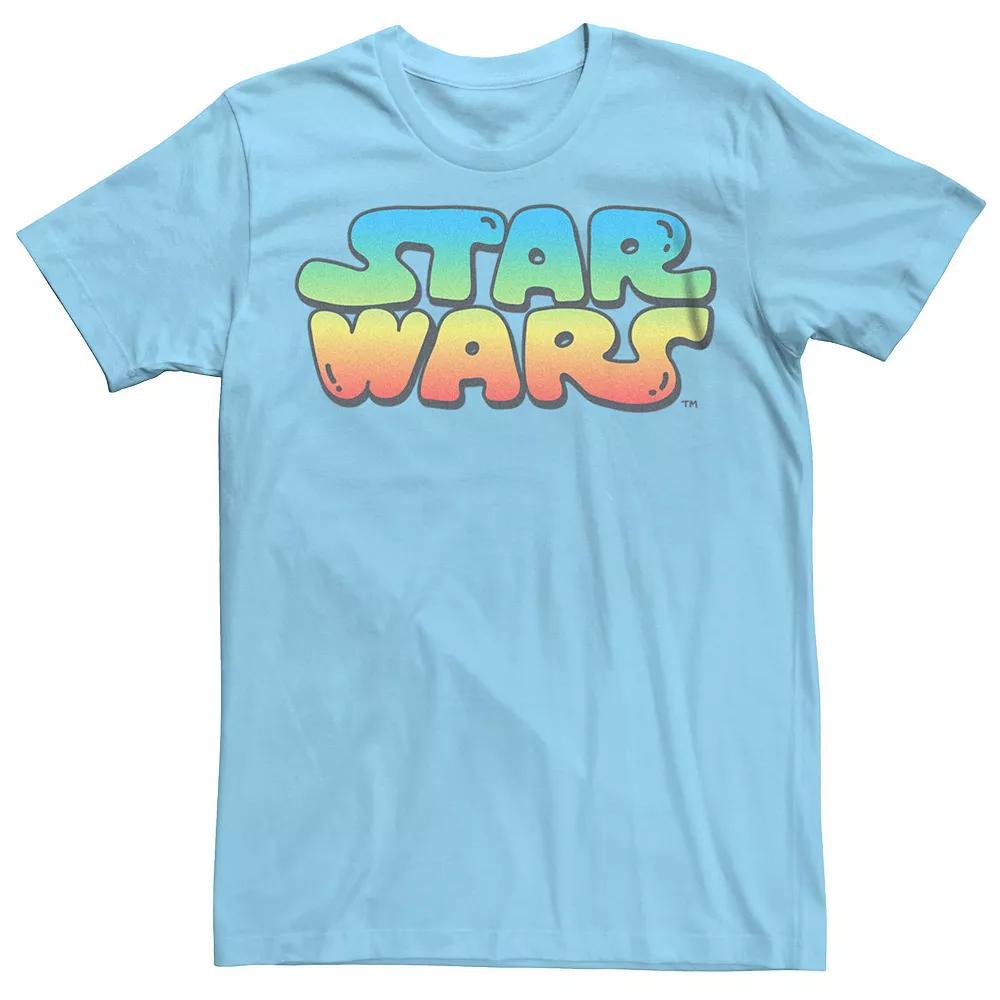 Men's Star Wars Gradient Bubble Logo Graphic Tee, Size: Large, Light Blue Product Image