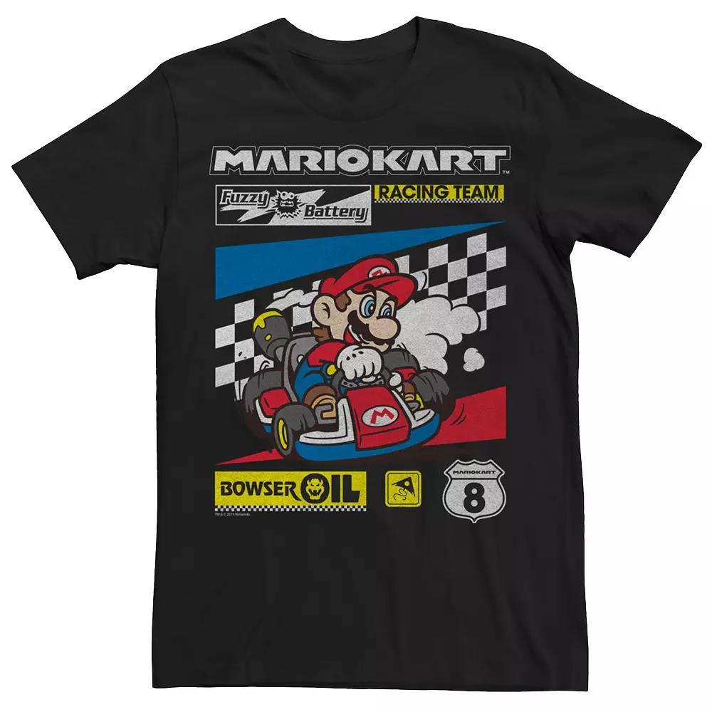 Men's Mario Kart Retro Poster Ad Style Tee, Size: Medium, Black Product Image