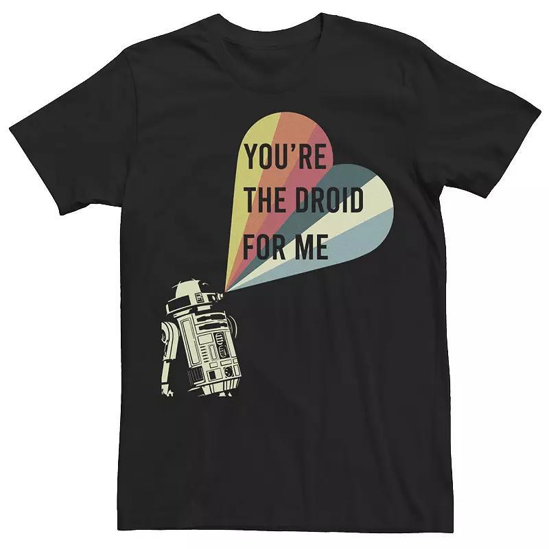 Men's Star Wars R2-D2 Droid For Me Striped Heart Tee, Size: XL, Grey Product Image