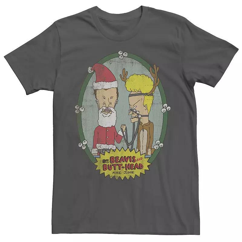 Men's Frozen Elsa Let It Go Ugly Christmas Sweater Short Sleeve Tee, Size: XXL, Navy Grey Product Image