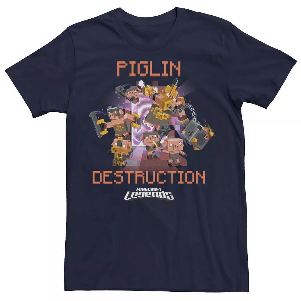 Men's Minecraft Legends Piglin Destruction Graphic Tee, Size: Large, Blue Product Image