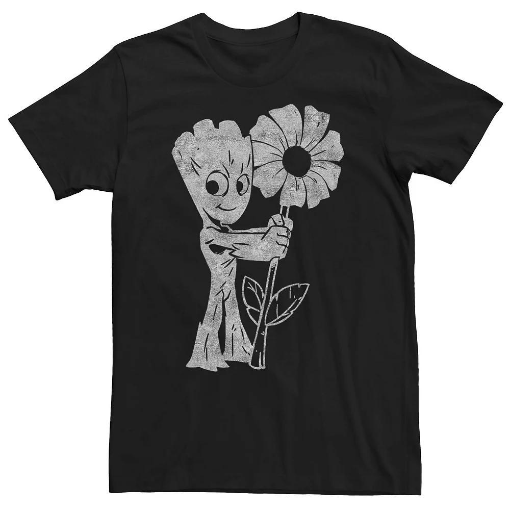 Big & Tall Marvel Guardians of the Galaxy Classic Groot Flower Abstract Tee, Men's, Size: 4XL, Black Product Image