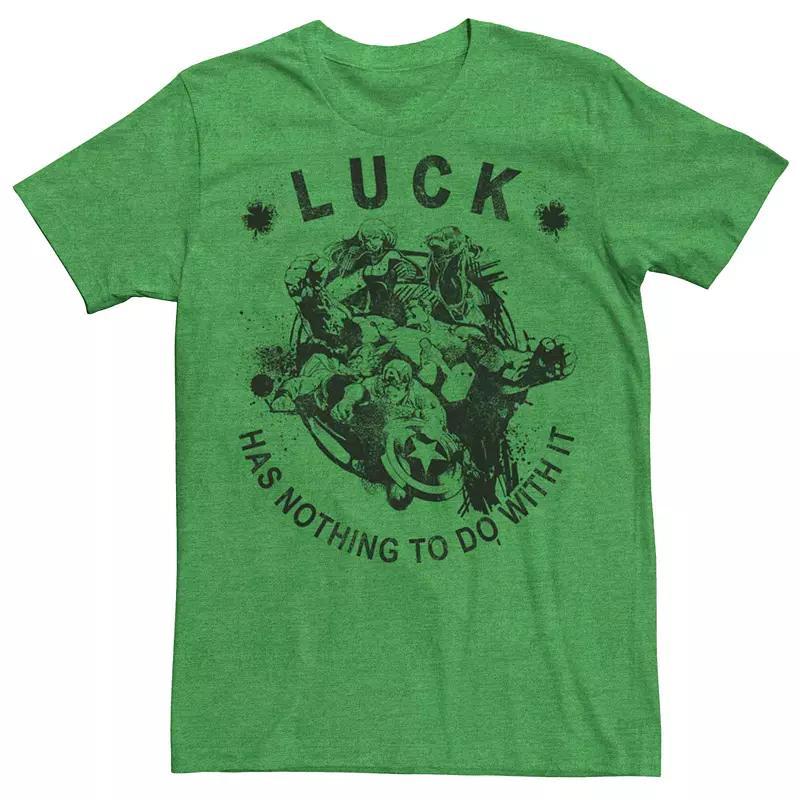 Men's Marvel Avengers Luck Has Nothing To Do With It Tee, Size: XXL, Kelly Grey Product Image