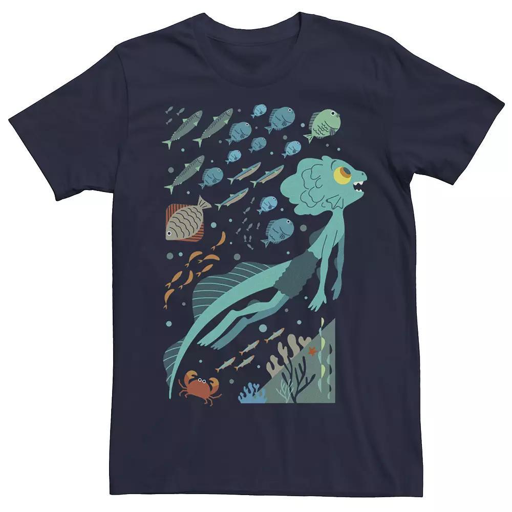 Disney / Pixar's Luca Men's Swimming With Fishes Tee, Size: Small, Blue Product Image