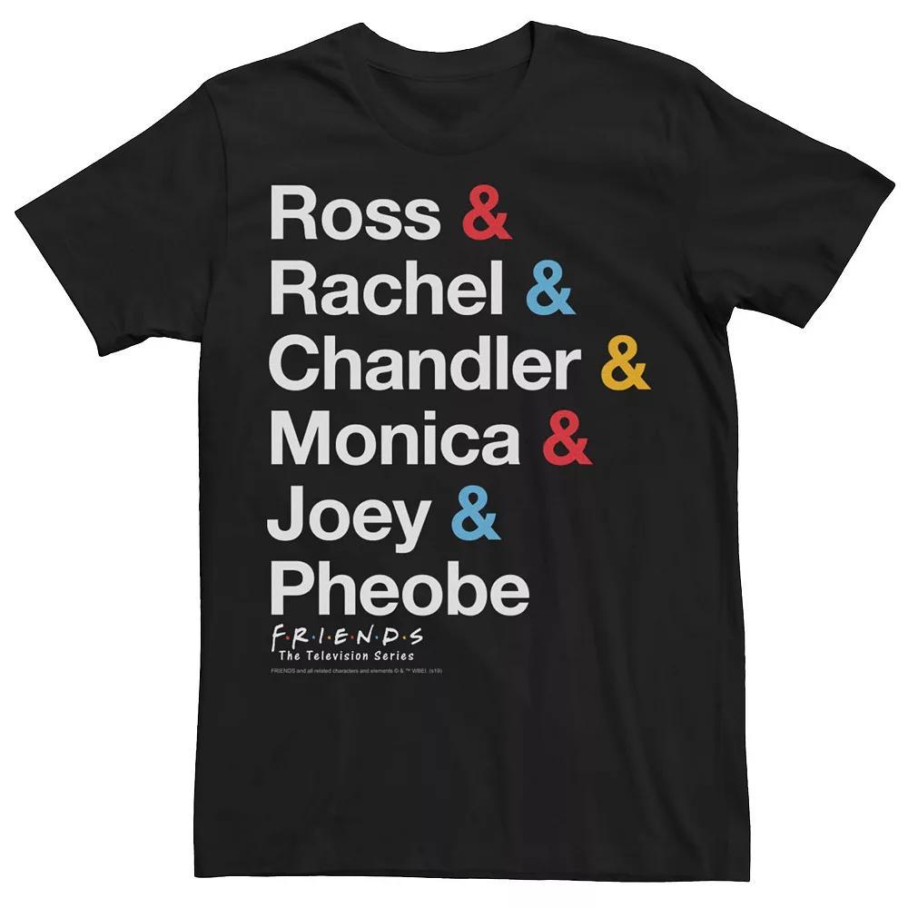 Men's Friends All The Friends Name Stack Tee, Size: XXL, Black Product Image