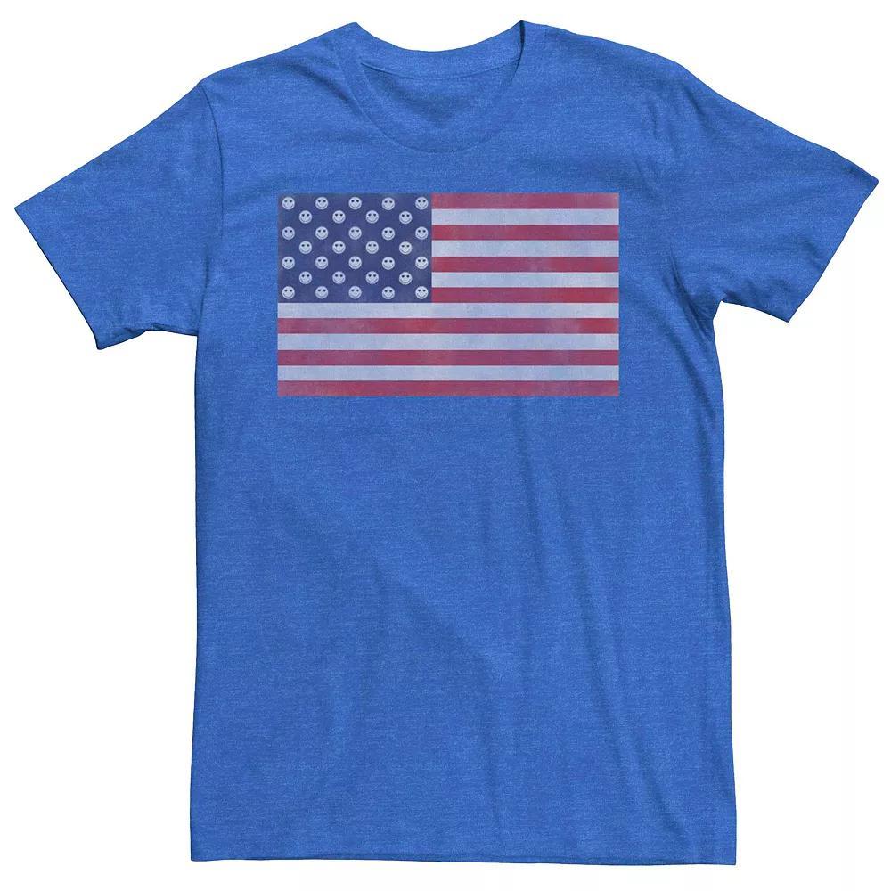 Men's Chin-Up American Flag Smiley Face Stars Graphic Tee, Size: Medium, Royal Grey Product Image