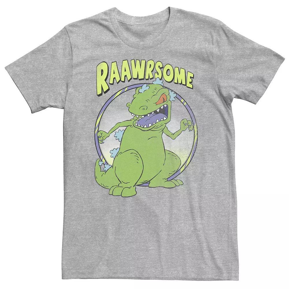 Big & Tall Nickelodeon Rugrats Reptar "Raawrsome" Circle Portrait Tee, Men's, Size: 3XL Tall, Athletic Grey Product Image