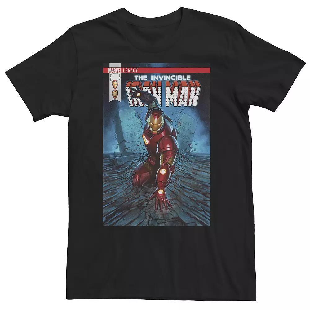 Big & Tall Marvel Iron Man Shock Legacy Comic Cover Tee, Men's, Size: XXL Tall, Black Product Image