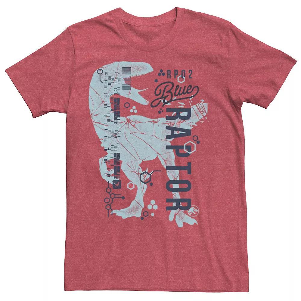 Men's Jurassic World Two Blue Raptor DNA Code Silhouette Tee, Size: 3XL, Royal Product Image