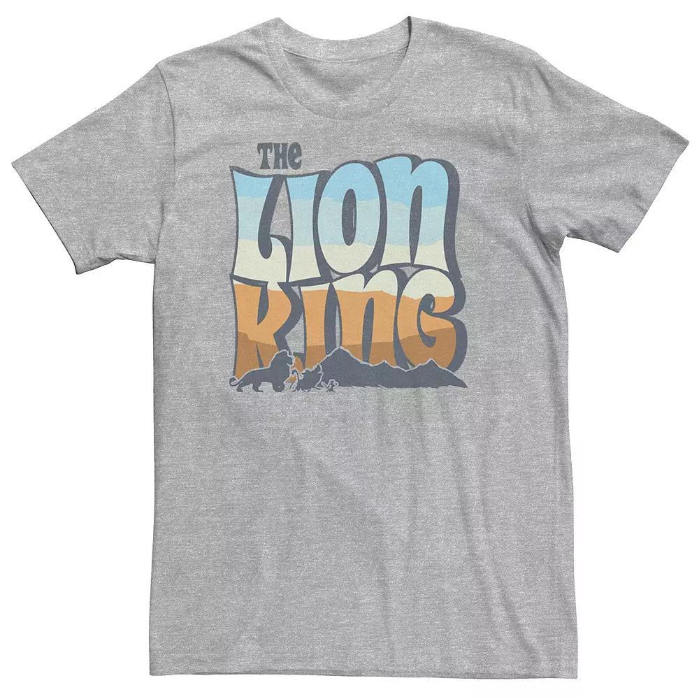 Big & Tall Disney The Lion King Color Grade Retro Logo Tee, Men's, Size: 3XL, Athletic Grey Product Image