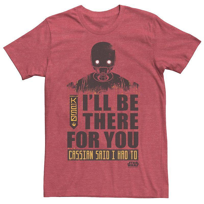 Men's Star Wars Rogue One K-2SO I'll Be There For You Poster Tee, Size: Medium, Red Grey Product Image
