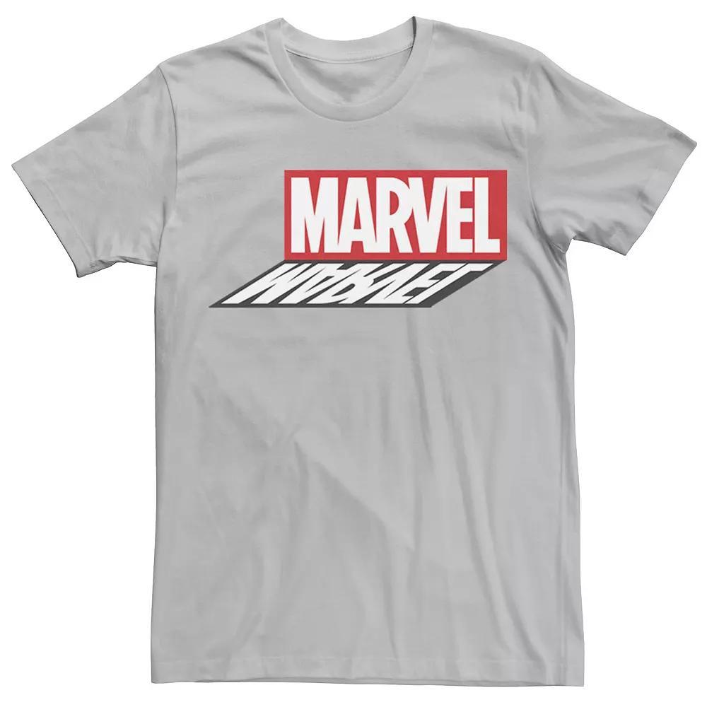 Men's Marvel Mirrored Logo Graphic Tee, Size: 3XL, Silver Product Image
