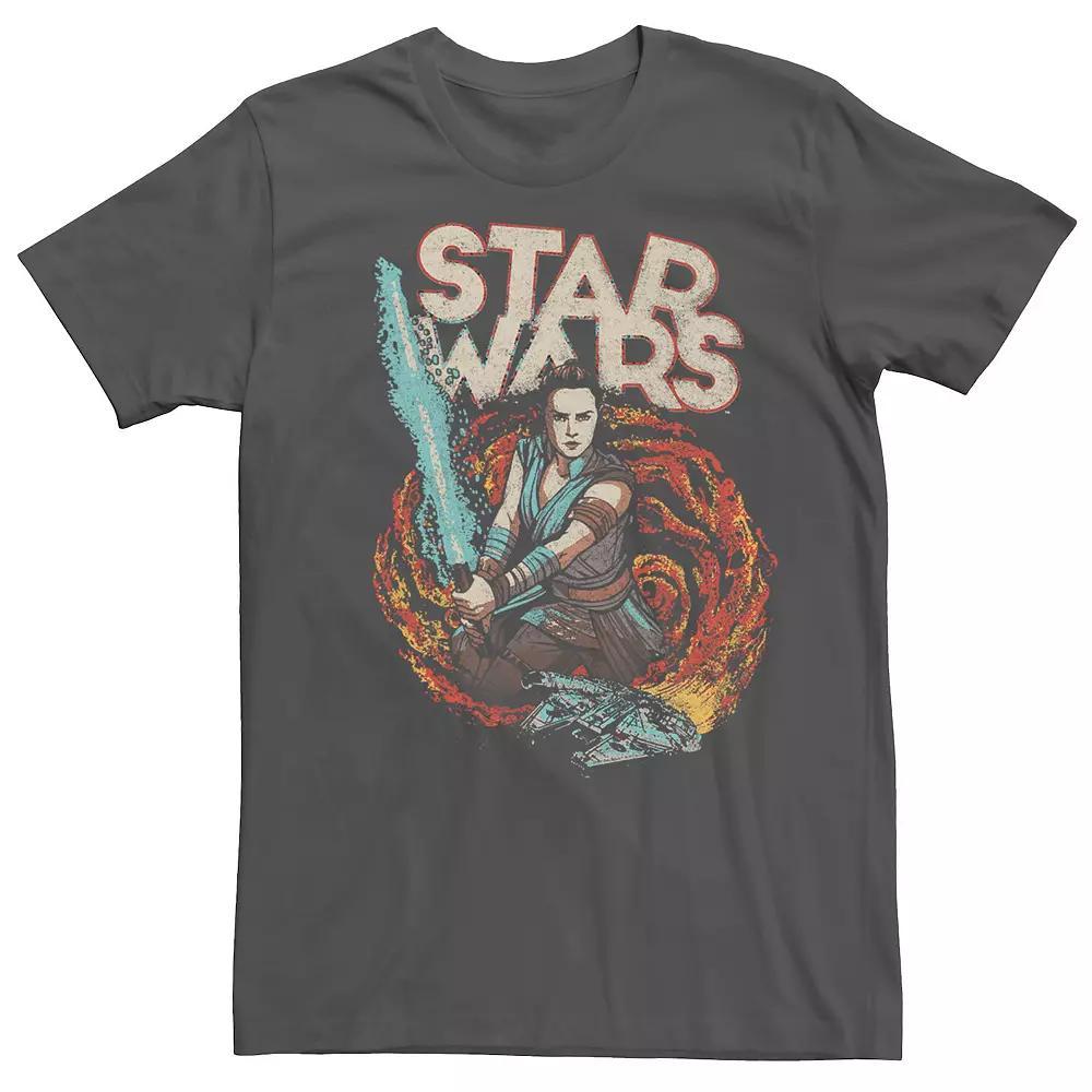 Men's Star Wars The Rise of Skywalker Rey Retro Swirl Graphic Tee, Size: Small, Grey Heather Product Image